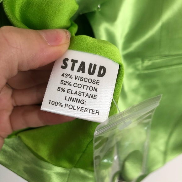 NWT Staud Madden Moss green satin blazer Size XS - Picture 4 of 8